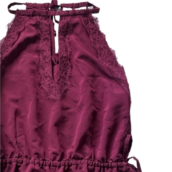 Kendall & Kylie - Maroon Lace Side Tie Romper - Picture 5 of 7